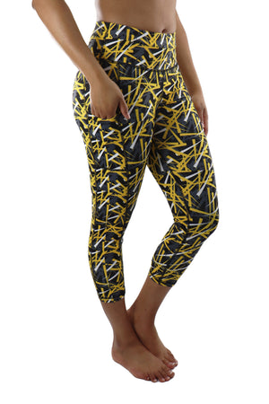 3017 - The “Confetti” Perfect Pocket Capri / Black & Gold - FINAL SALE