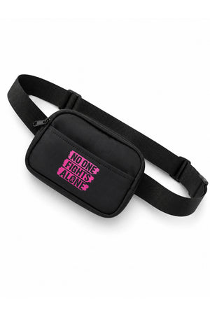 3006 - "No One Fights Alone" Pink Ribbon Small Square Fanny Pack