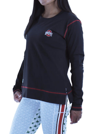 2004 - Ohio State Long Sleeve Contrast Stitch - Black