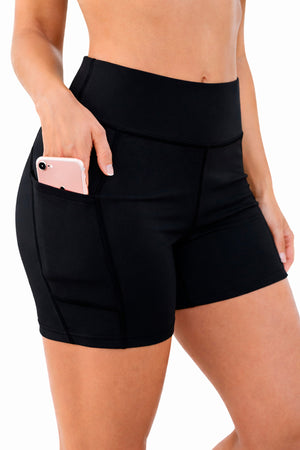 4204 - The "Victory" Cell Phone Pocket Short/Black - FINAL SALE