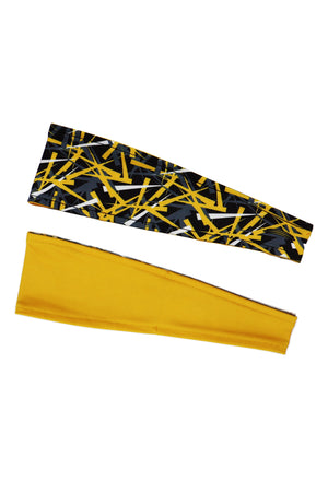 3014 - REVERSIBLE  Confetti Headband - Black & Gold Print - FINAL SALE