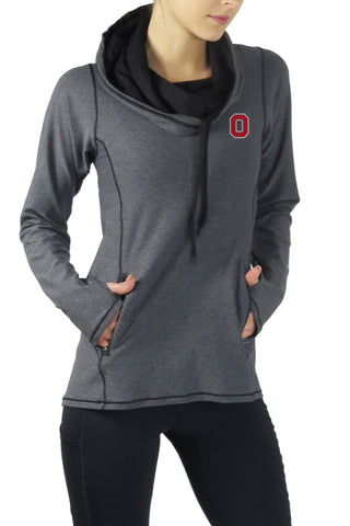 1208 - The Ohio State University Women's "Block O" Lightweight Funnel Neck /Charcoal