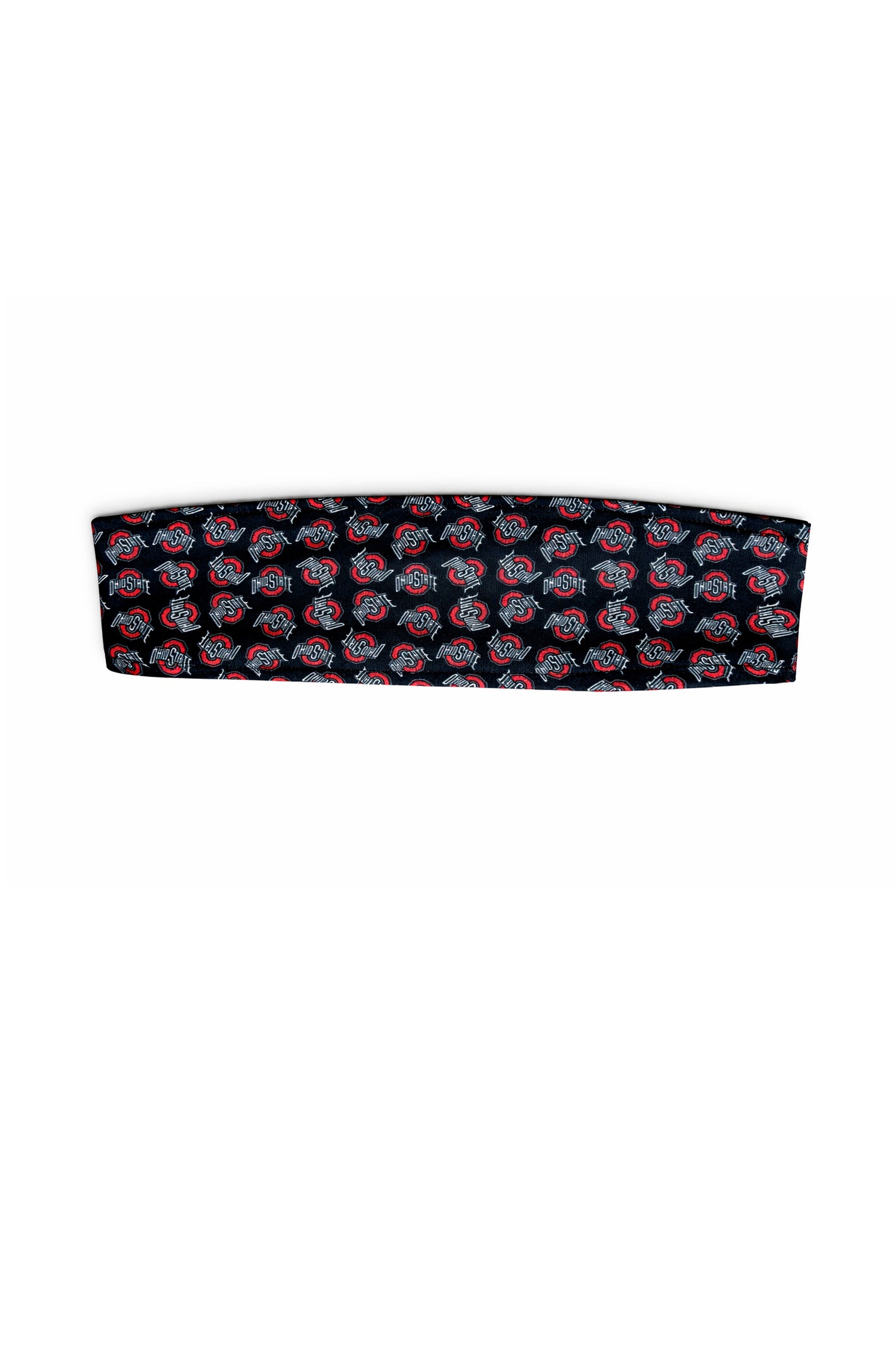 1206 - Ohio State Block O Pattern Reversible Headband/Black