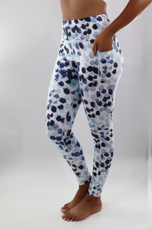 4316 - The Perfect Pocket Legging - Blue Watercolor - FINAL SALE