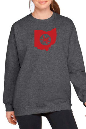 2311 - THE Buckeye State Charcoal Crewneck
