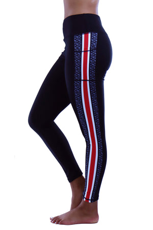 1407 - Ohio State Ohio State Buckeye Leaves Legging/Black Tonal