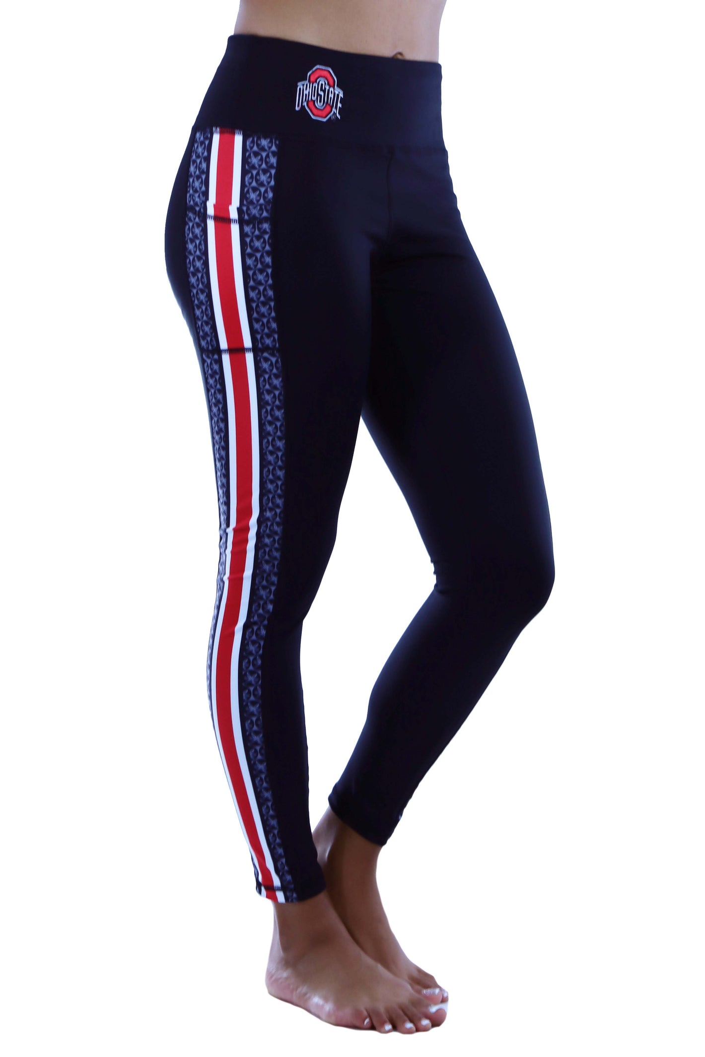 1407 - Ohio State Ohio State Buckeye Leaves Legging/Black Tonal