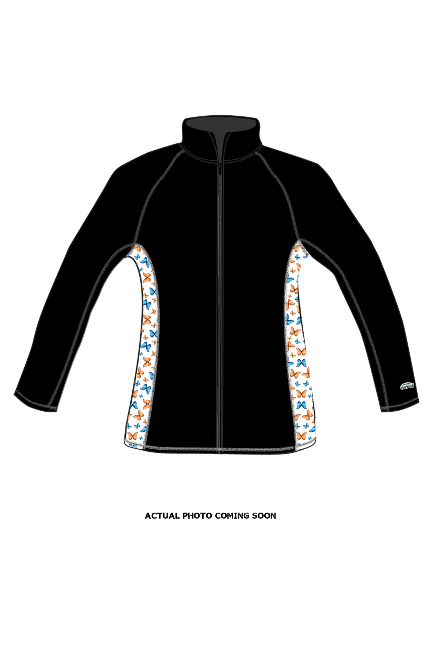 3204  - Butterfly Luxe Full Zip Panel Pullover - Butterfly Print