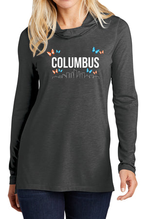 3200 - The Bend "Columbus Skyline" Unisex Lightweight Hoodie - Charcoal