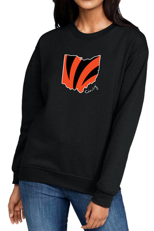 3404 - "Cincy Love" Unisex Crewneck Sweatshirt/Black