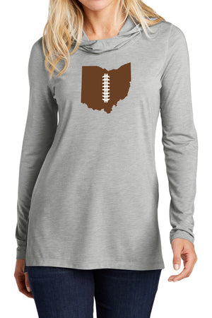 2210 - Ohio Football Life Unisex Lightweight Hoodie/ Heather Grey