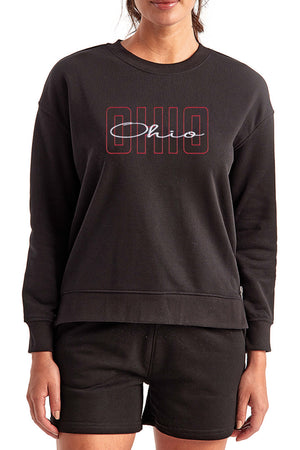 5401 - Ohio Love Side Zip Crewneck Sweatshirt - Charcoal