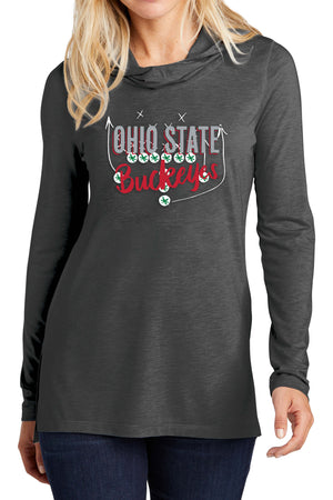 2208 - The Ohio State Game Play Unisex Lightweight Hoodie - Charcoal