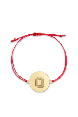 Ohio State Block O Cord Bracelet/ 18K Gold Plated