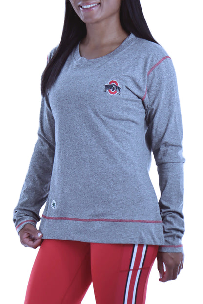 2006 - Ohio State Long Sleeve Contrast Stitch - Heather Grey