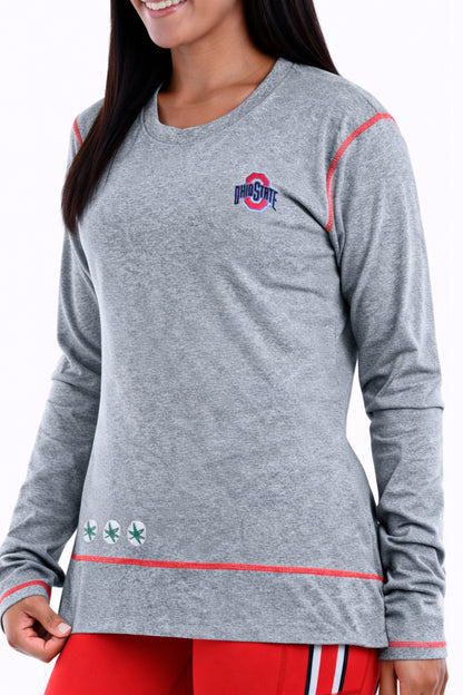 2006 - Ohio State Long Sleeve Contrast Stitch - Heather Grey