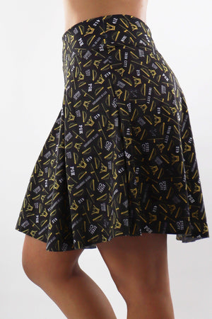 7105 - The Pittsburgh Hometown Swift Motion Skort - Black & Gold Print