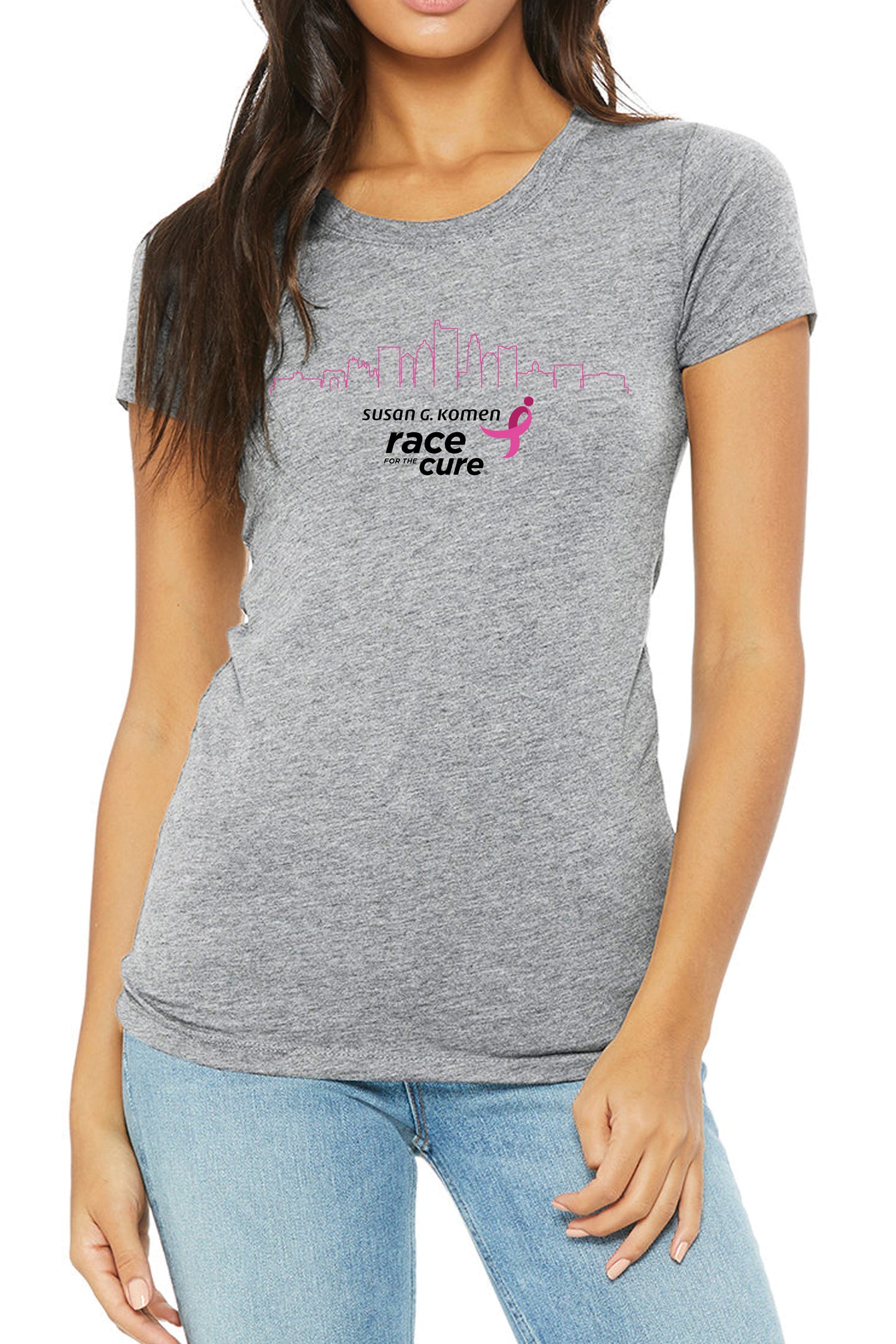 3010 - Komen CBus City Skyline Unisex SS Tee/Heather Grey