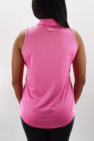4112 - Womens Sleeveless Polo - Light Pink - FINAL SALE