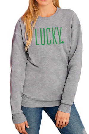 5104 - Lucky Crewneck Sweatshirt - Grey - FINAL SALE