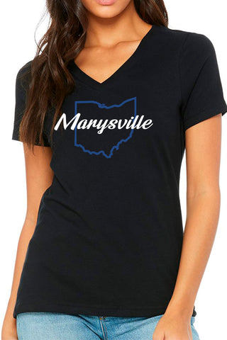 5122 - Marysville Love Women's V-neck Tee/Black