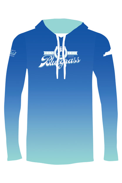 MEN'S Official RunTheBluegrass 2023 Lightweight Hoodie/ Sky Blue Ombre - FINAL SALE