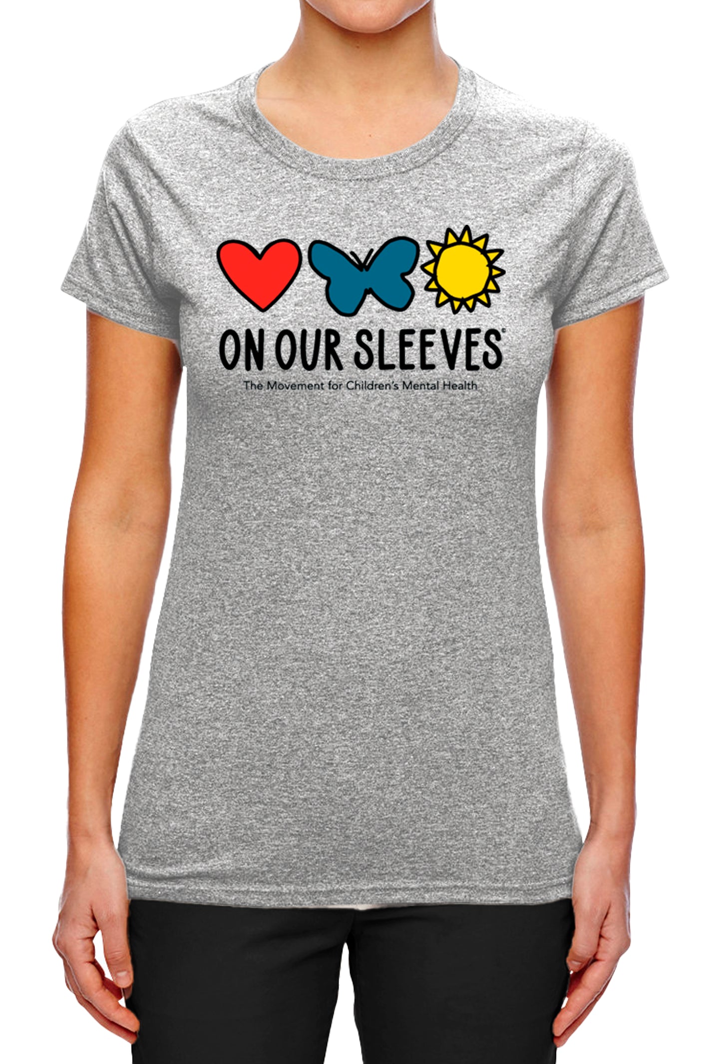 3003 - The  "On Our Sleeves" Unisex Shortsleeve Tee/ Heather Grey - FINAL SALE