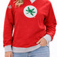 2308 - Ohio State Patchwork Ladies Raglan Mid weight Crew Neck/Red