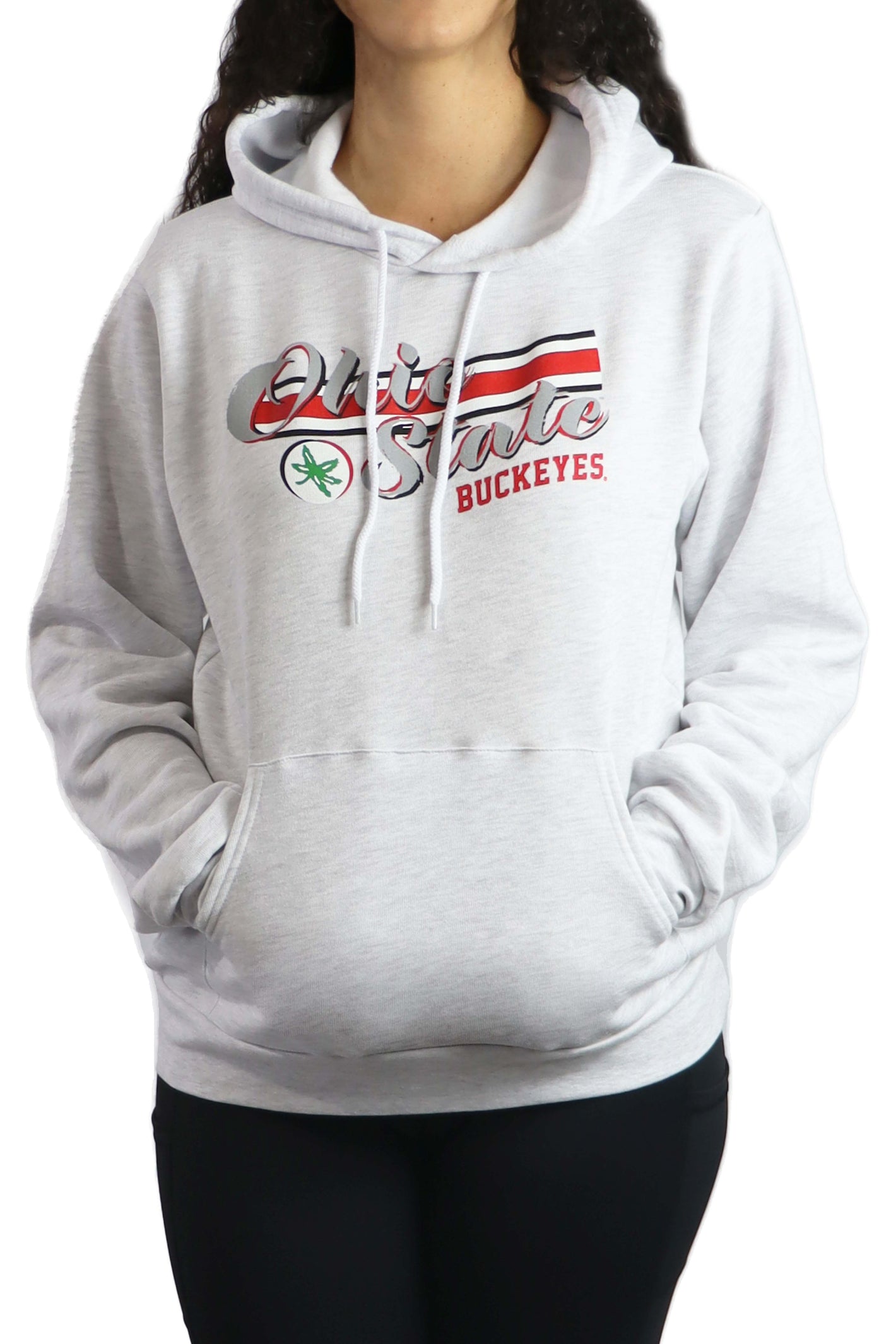 1406 - Ohio State Helmet Stripe Unisex Hoodie/ Ash