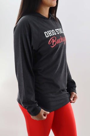 2115 - Ohio State "Buckeyes Bling Script" Unisex Lightweight Hoodie - Black