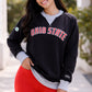 2000 - Ohio State Patchwork Ladies Raglan Mid weight Crew Neck/Black