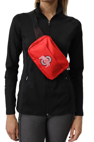 2109 -Ohio State Athletic O Square Fanny Pack/ Red