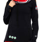 1001 -The Ohio State University Luxe Funnel Neck Long Sleeve Top/Black
