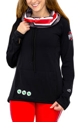 1001 -The Ohio State University Luxe Funnel Neck Long Sleeve Top/Black