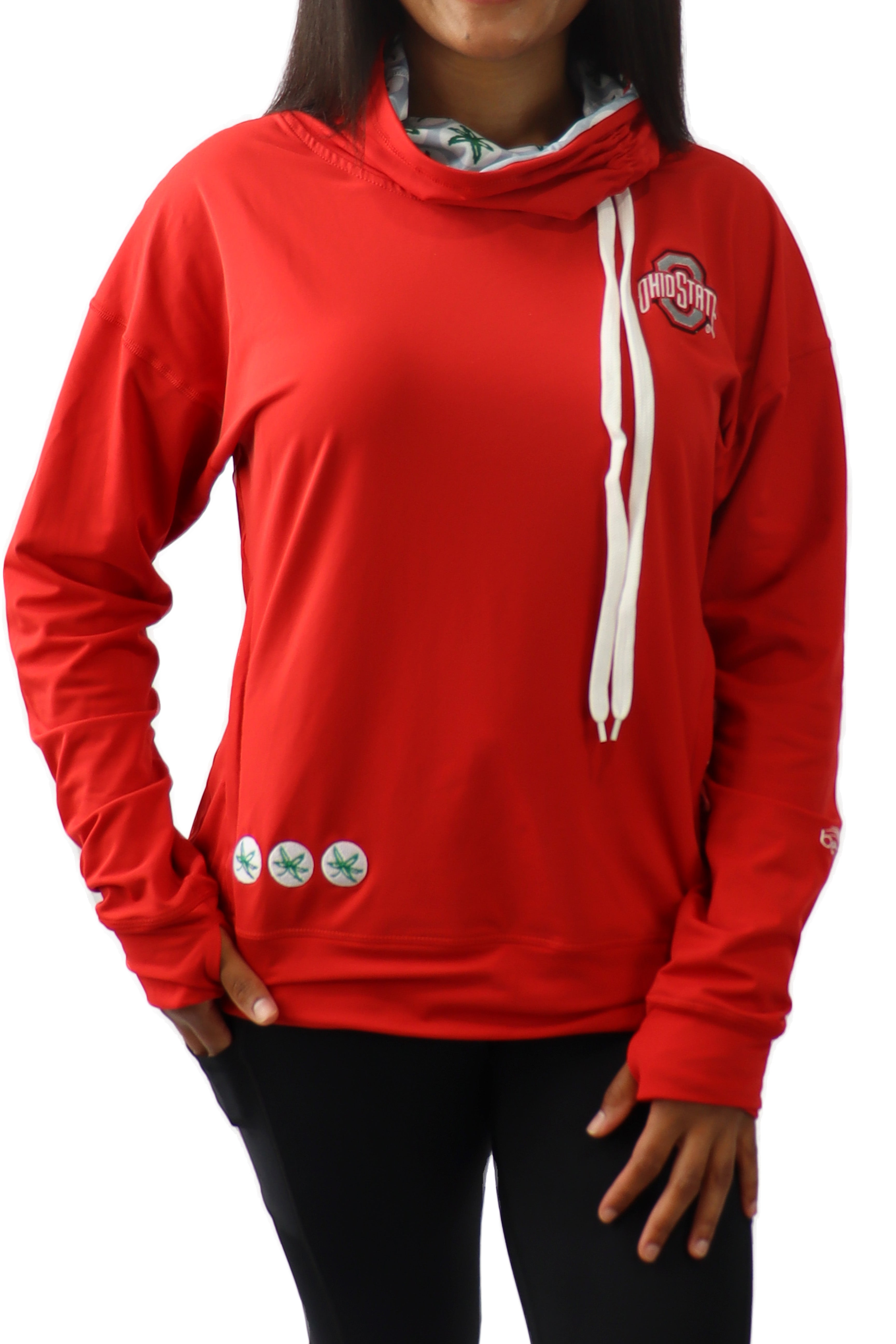 2406 - Ohio State Buckeyes Women's Mock Neck LUXE Pullover/Red