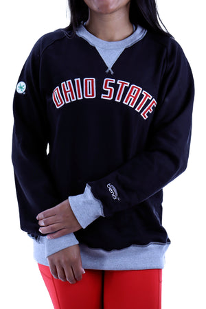 Ohio State Patchwork UNISEX Ragland Mid weight Crew Neck/Black