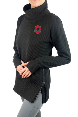 1204 - Ohio State Women's Ribbed Turtleneck Pullover/Black