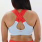 1216 - Ohio State Criss Cross Back Bra/ Grey