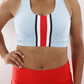 1216 - Ohio State Criss Cross Back Bra/ Grey