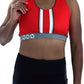 1214 - Ohio State Criss Cross Back Bra/ Red