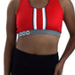 1214 - Ohio State Criss Cross Back Bra/ Red