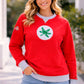 2308 - Ohio State Patchwork Ladies Raglan Mid weight Crew Neck/Red
