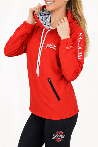 1100 - Ohio State Buckeyes Snorkel Neck Hoodie/Red