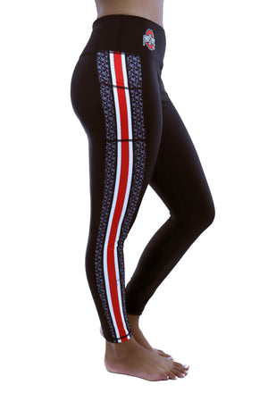 2102 - Ohio State Ohio State Buckeye Leaves Legging/Black Tonal