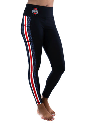 2102 - Ohio State Ohio State Buckeye Leaves Legging/Black Tonal
