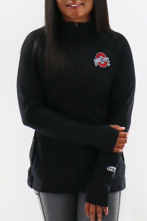 2008 - OSU Athletic O Full Zip Panel Pullover - Black & White