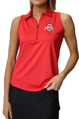2408 - Ohio State Athletic O Sleeveless Polo/ Red