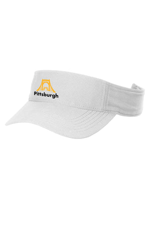 3014 - Pittsburgh Bridge Running Visor - White- FINAL SALE