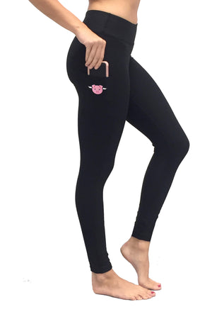 3109 - "When Pigs Fly" Perfect Pocket Legging - Black