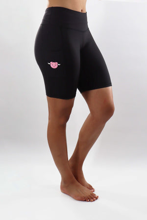 3113  - "When Pigs Fly" Biker Short - Black